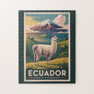 Puzzle Illustration de lama équatorien Art de voyage vint