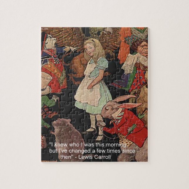 Puzzle Illustration de Lewis Carroll & Citation sur le Ch (Vertical)