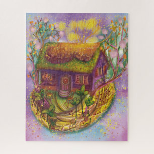 Puzzle illustration de maison confortable