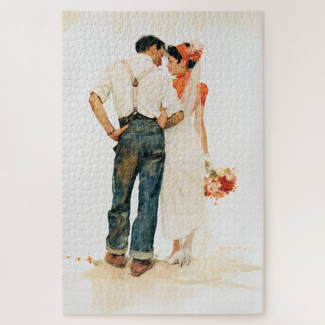 Puzzle Illustration de mariage Romance Rustique (Vertical)