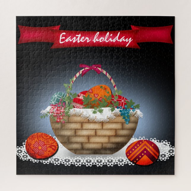 Puzzle Illustration de Pâques, oeufs de Pâques, Fêtes de  (Vertical)