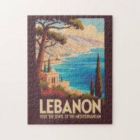 Illustration de paysage libanais Art de voyage vin