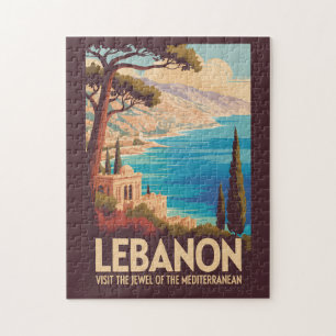 Puzzle Illustration de paysage libanais Art de voyage vin