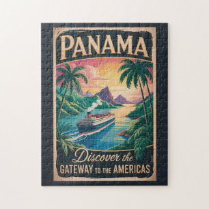 Puzzle Illustration de paysage panaméen Art de voyage vin