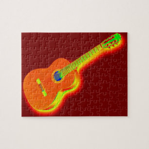 Puzzle Illustration de peinture de la guitare pop art