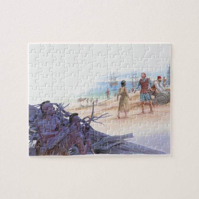 Puzzle Illustration de Pocahontas discutant avec le capit (Horizontal)