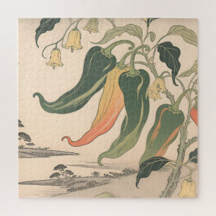 Puzzle Illustration de poivre chili vintage