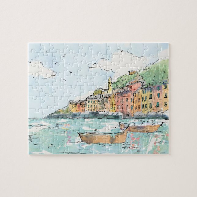 Puzzle Illustration de port de Porofino (Horizontal)