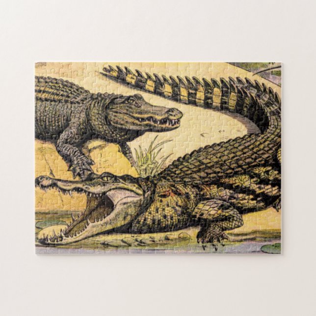 Puzzle Illustration de Reptiles vintages par Adolphe Mill (Horizontal)