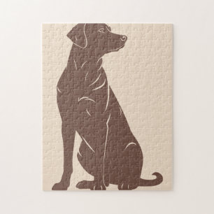 Puzzle Illustration de silhouette de labrador noir