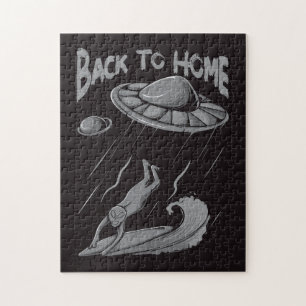 Puzzle Illustration de surf pour alien avec retour à la m