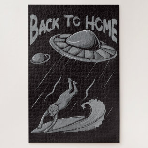 Puzzle Illustration de surf pour alien avec retour à la m