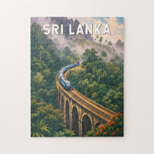 Puzzle Illustration de train vintage Sri Lanka Art de voy