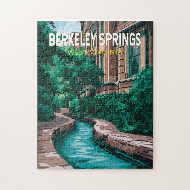 Puzzle Illustration de voyage à Berkeley Springs Virginie (Vertical)