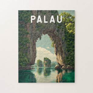 Puzzle Illustration de voyage à Palaos Art vintage