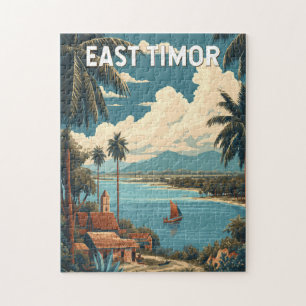 Puzzle Illustration de voyage au Timor oriental vintage