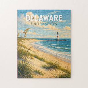 Puzzle Illustration de voyage d'art vintage du Delaware