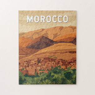 Puzzle Illustration de voyage d'art vintage du Maroc
