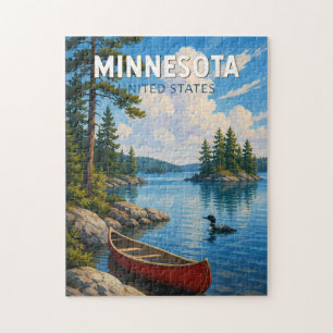 Puzzle Illustration de voyage d'art vintage du Minnesota