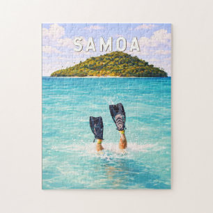 Puzzle Illustration de voyage d'art vintage Samoa