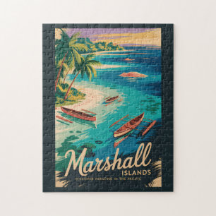 Puzzle Illustration de voyage de la côte des îles Marshal