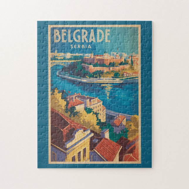 Puzzle Illustration de voyage de la rivière de Belgrade S (Vertical)