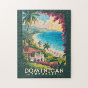Puzzle Illustration de voyage de plage en République domi