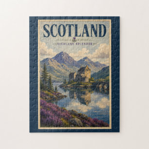 Puzzle Illustration de voyage des Highlands écossais