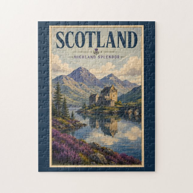 Puzzle Illustration de voyage des Highlands écossais (Vertical)