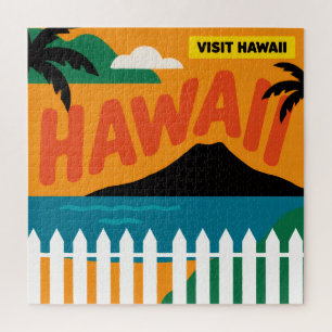 Puzzle Illustration de voyage des îles hawaïennes rétro v