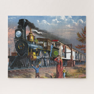 Puzzle Illustration de voyage du train vintage