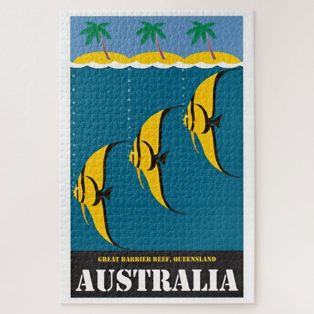 Puzzle Illustration de voyage en Australie vintage (Vertical)