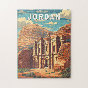 Puzzle Illustration de voyage en Jordanie vintage