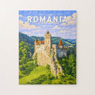 Puzzle Illustration de voyage en Roumanie Art vintage