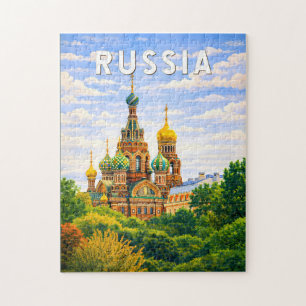 Puzzle Illustration de voyage Russie Art vintage