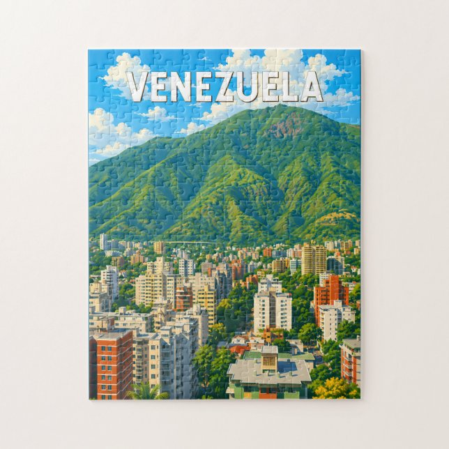 Puzzle Illustration de voyage Vénézuela Art Vintage (Vertical)