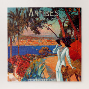 Puzzle Illustration de voyage vintage Antibes Côte d'Azur