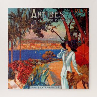 Puzzle Illustration de voyage vintage Antibes Côte d'Azur