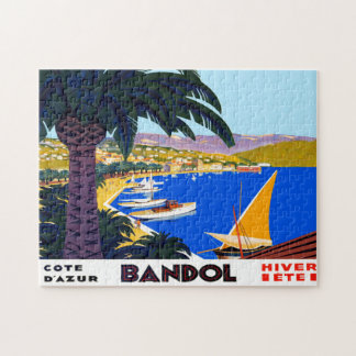 Puzzle Illustration de voyage vintage Côte d'Azur