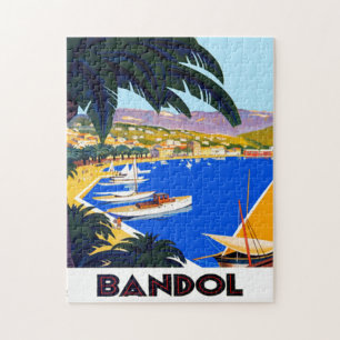 Puzzle Illustration de voyage vintage Côte d'Azur