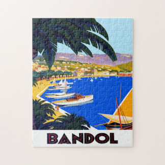 Puzzle Illustration de voyage vintage Côte d'Azur