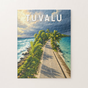 Puzzle Illustration de voyage vintage de Tuvalu
