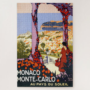 Puzzle Illustration de voyage Vintage Monte Carlo Monaco