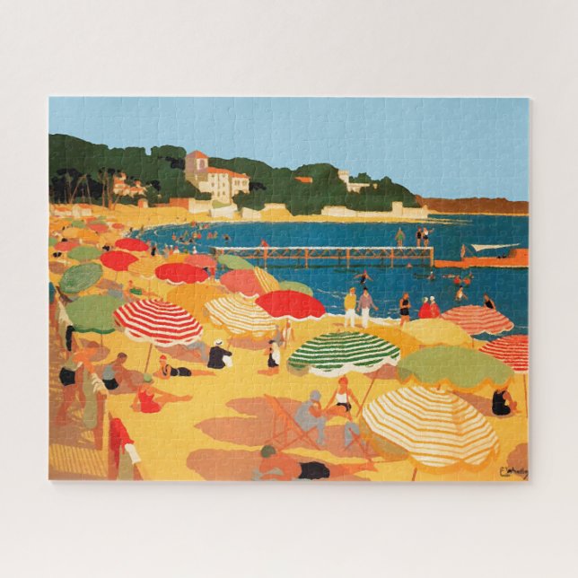 Puzzle Illustration de voyage vintage Riviera Beach (Horizontal)