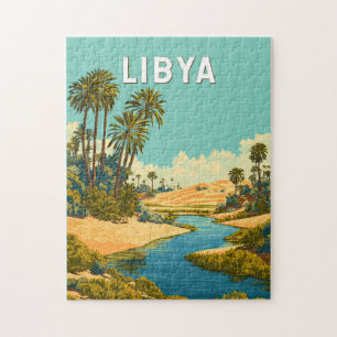 Puzzle Illustration de voyage vintage sur la Libye