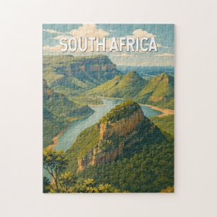 Puzzle Illustration de voyage vintage sur l'Afrique du Su
