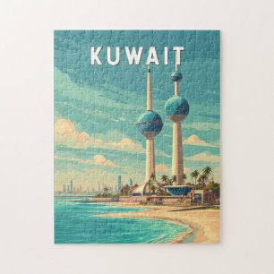 Puzzle Illustration de voyage vintage sur le Koweït