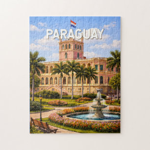 Puzzle Illustration de voyage vintage sur le Paraguay