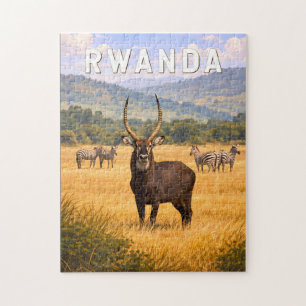 Puzzle Illustration de voyage vintage sur le Rwanda