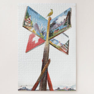 Puzzle Illustration de voyage vintage Vacation Suisse